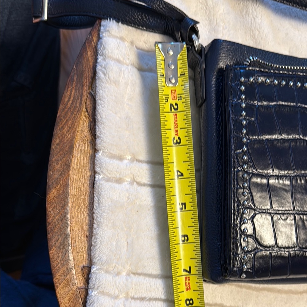 Brighton Black Crossbody Bag with Croc-Embossed Texture - Picture 11 of 13